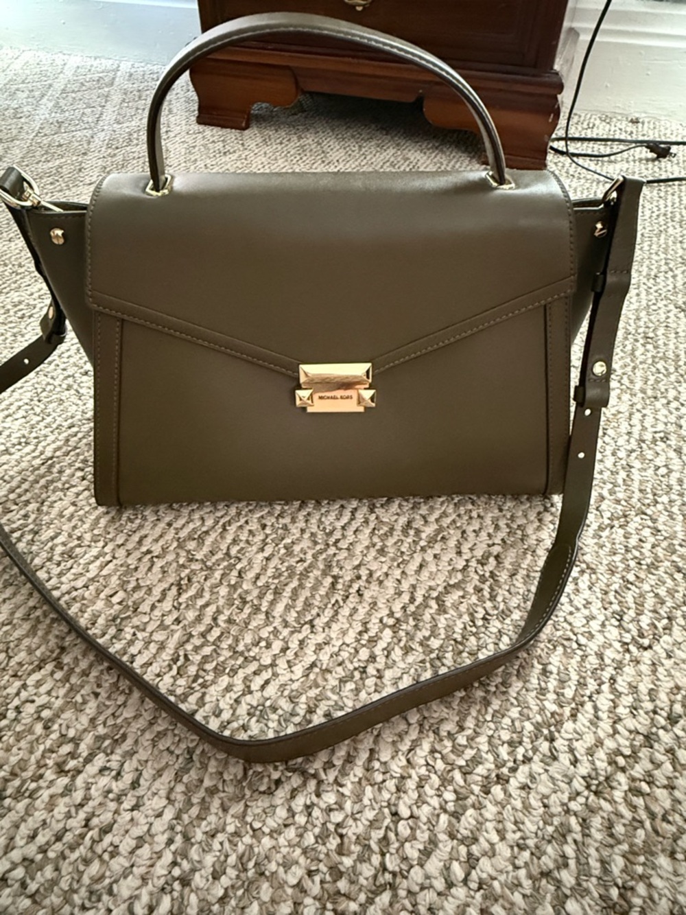 Michael Kors Olive Leather Whitney Satchel